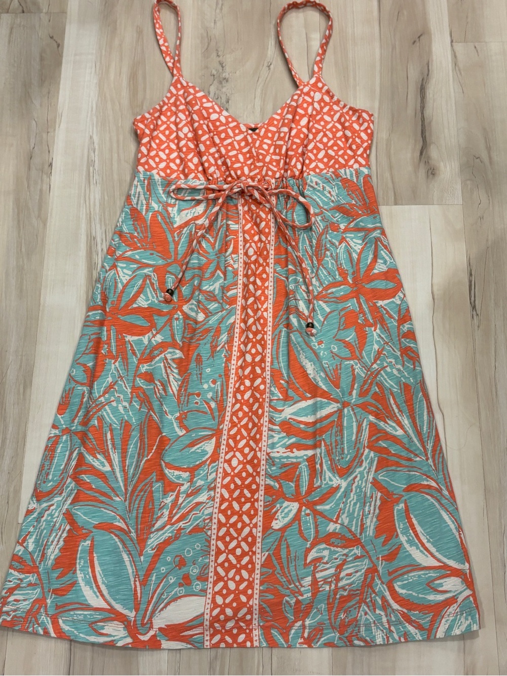 Tommy Bahama Coral and White Abstract Print Tank
